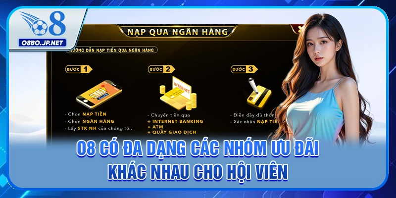 Hướng Dẫn Nhận Thưởng Tại O8 - 6 Bước Thực Hiện Chi Tiết 3 O8 có đa dạng các nhóm ưu đãi khác nhau cho hội viên